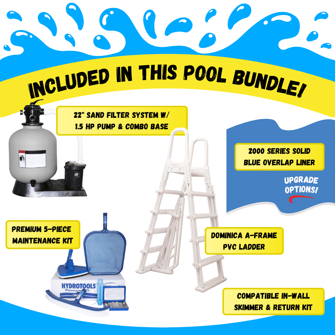 12' x 24' x 54" Braced Oval RTR Resin Hybrid Pool Blowout Bundle