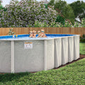 12' x 20' Round Silver Interlude 8" Premium Resin Frame Salt Friendly Semi In-Ground Pool Package 54"